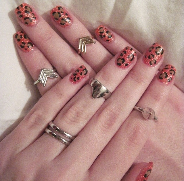 photo of organic nail polish in decorative tiger pattern